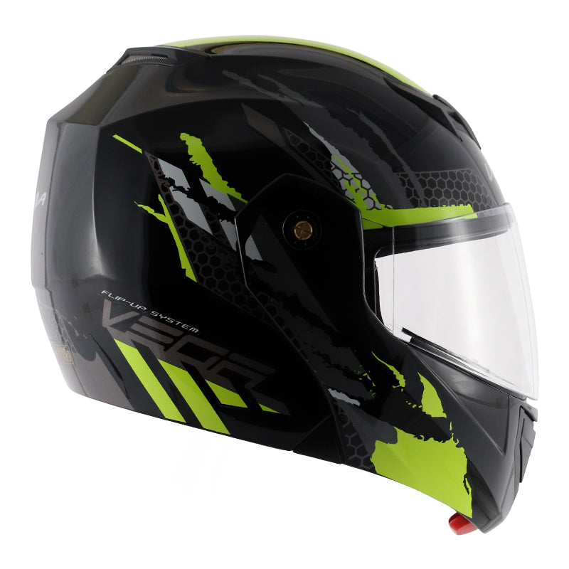 Vega Crux Dx Flex Black Neon Yellow Helmet - bikerstore.in