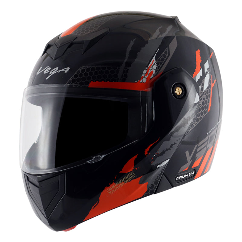 Vega Crux Dx Flex Black Orange Helmet - bikerstore.in