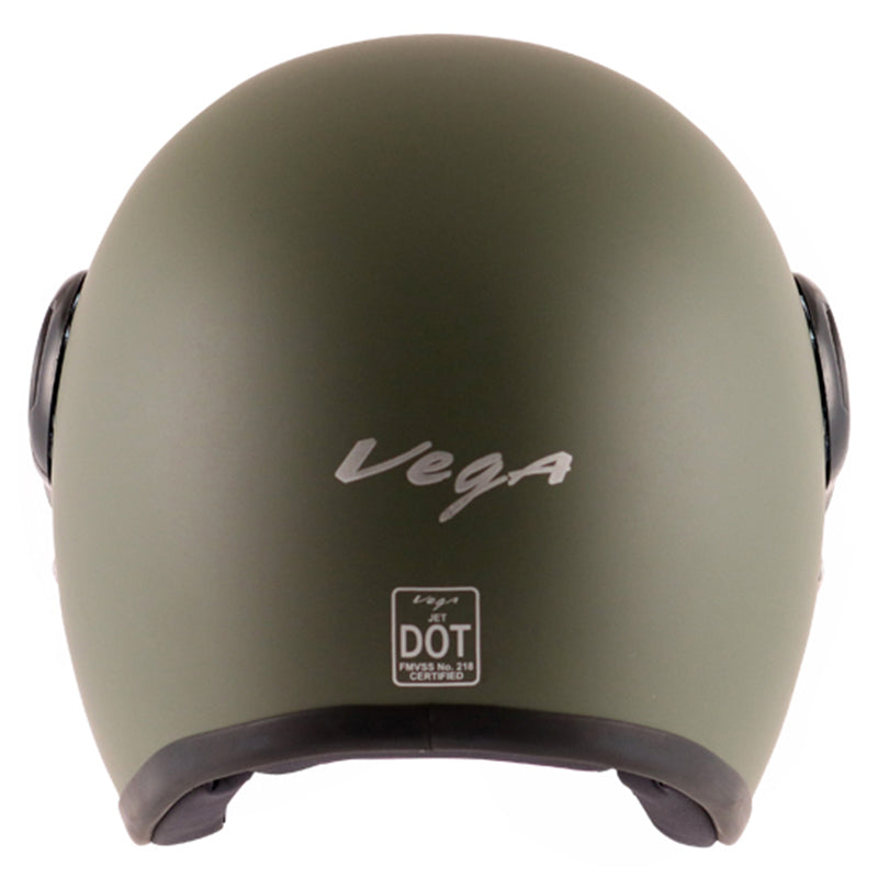 Vega JET W/Visor Dull Army Green Helmet - bikerstore.in