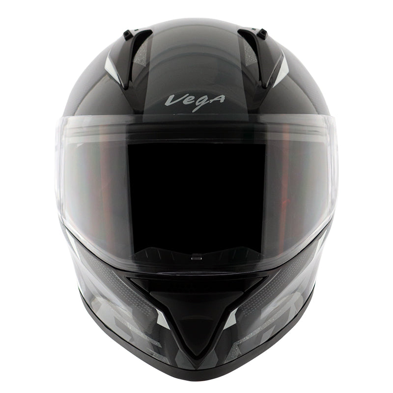 Vega Bolt Macho Black Grey Helmet - bikerstore.in