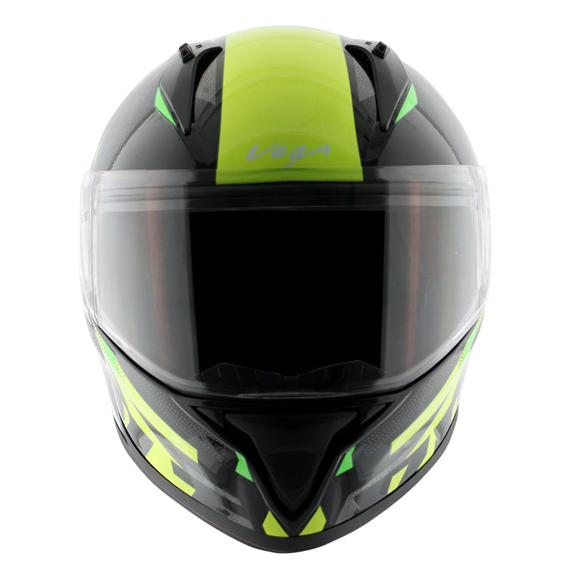 Vega Bolt Macho Black Neon Yellow Helmet - bikerstore.in
