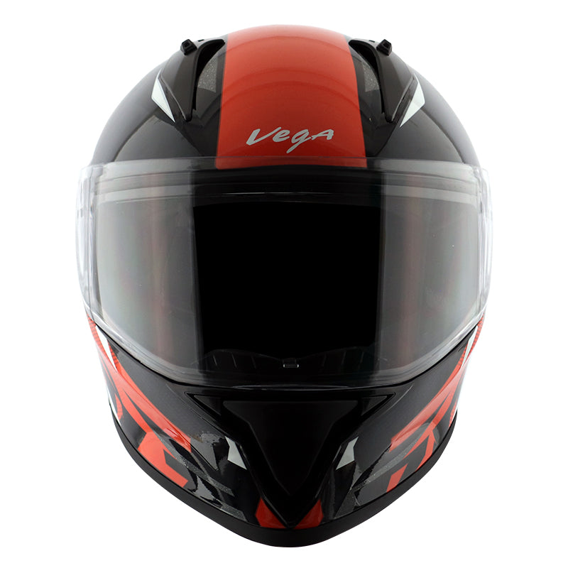 Vega Bolt Macho Black Orange Helmet - bikerstore.in