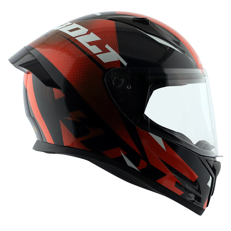 Vega Bolt Macho Black Orange Helmet - bikerstore.in