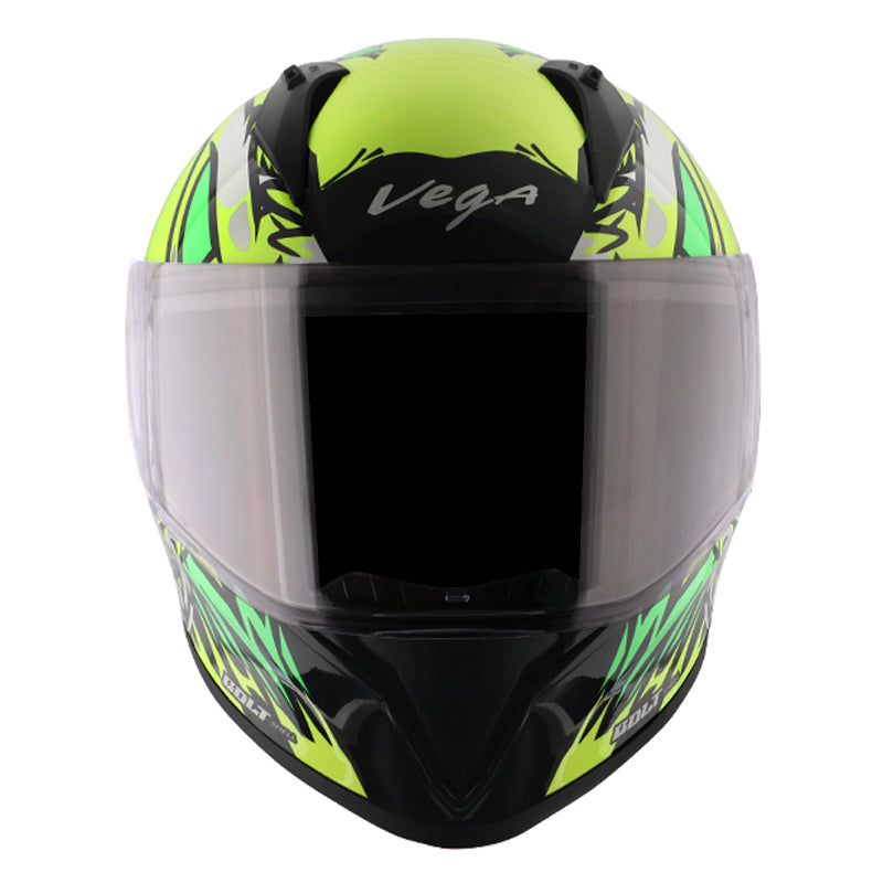 Vega Bolt Bunny Black Neon Yellow Helmet - bikerstore.in