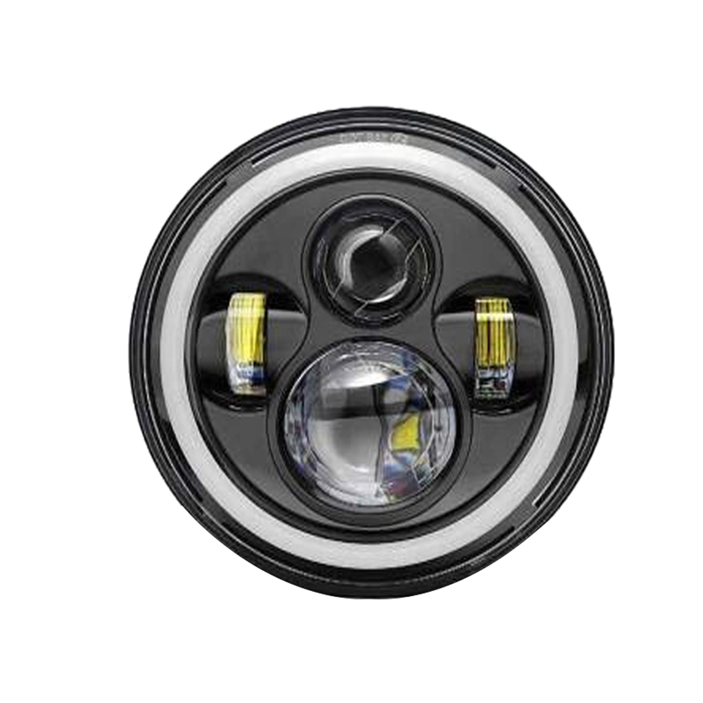HJG 7 Inch LED Headlight with Spotless and Bright DRL Fits in Royal Enfield (All Model) And Mahindra Thar (12V-80V DC 75w) - bikerstore.in