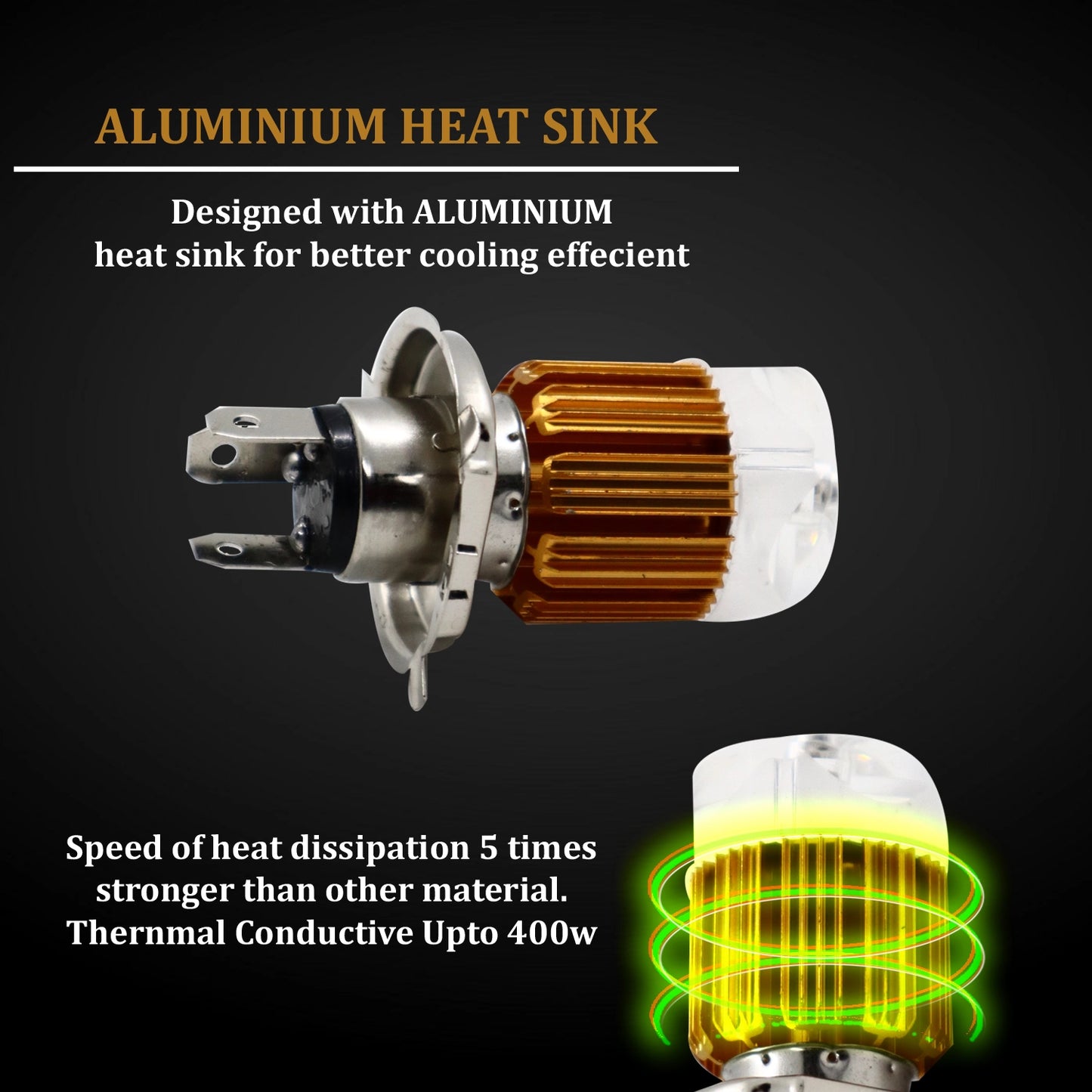 White/MultiColor H4 Headlight Bulb for Bikes Universal For Car Universal For Bike (Upper Multicolor/Dipper White, Type H4 headlight bulb) - bikerstore.in