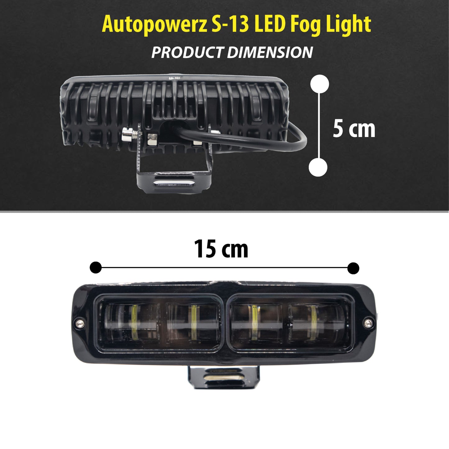 HJG S-13 LED Fog light 12V-80V 30W (1pc) - Universal For Car & Bike - bikerstore.in