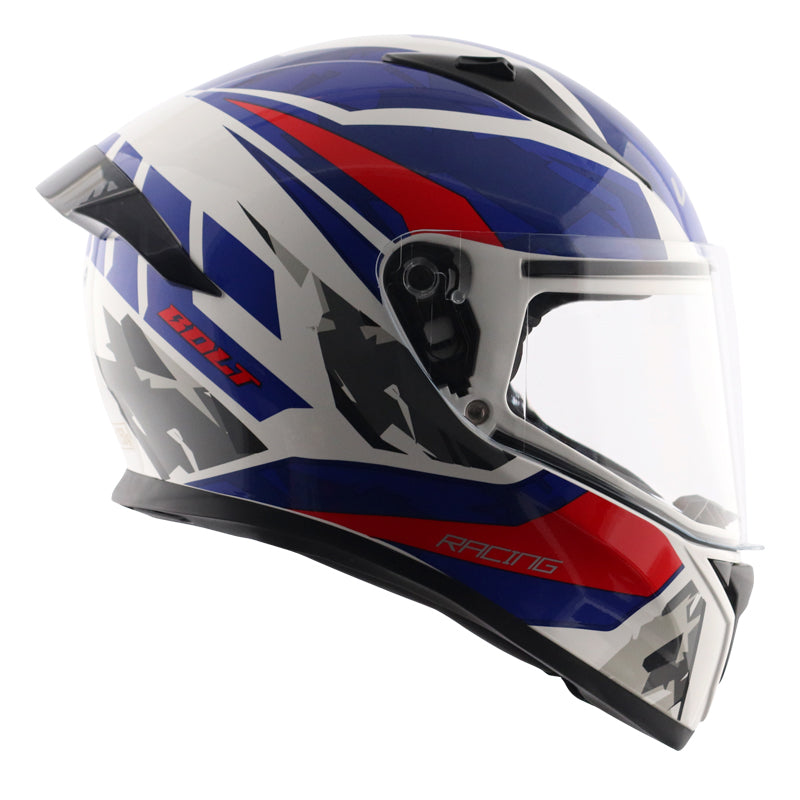 Vega Bolt Rapid White Blue Helmet - bikerstore.in