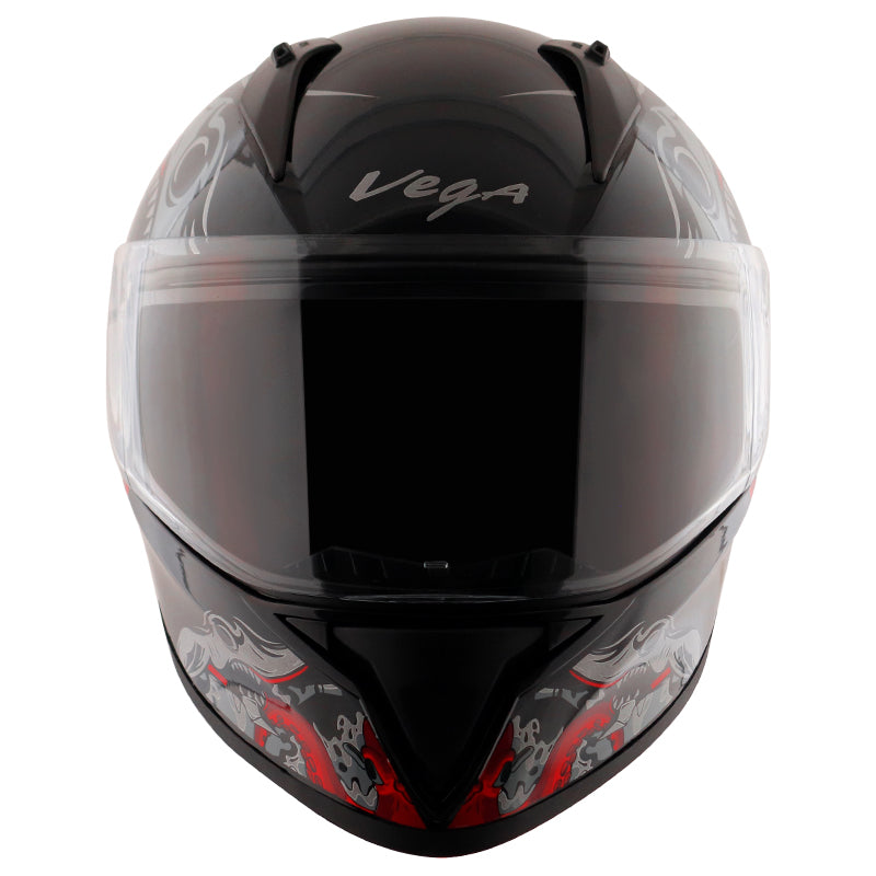 Vega Bolt Octopus Black Red Helmet - bikerstore.in