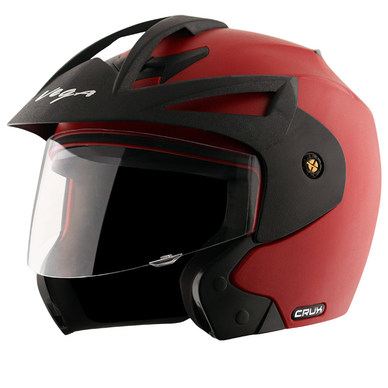 Vega Crux Open Face Red Helmet - bikerstore.in