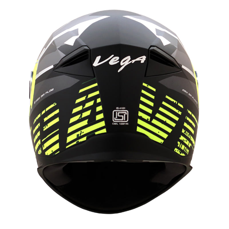 Vega Ryker D/V Camo Black Neon Yellow Helmet - bikerstore.in