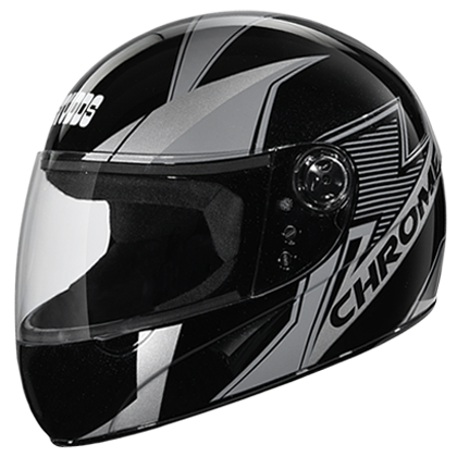 Studds Chrome D5 Decor Black N4 Helmet - bikerstore.in