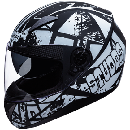 Studds SHIFTER D4 Decor Matt Black N6 White - bikerstore.in