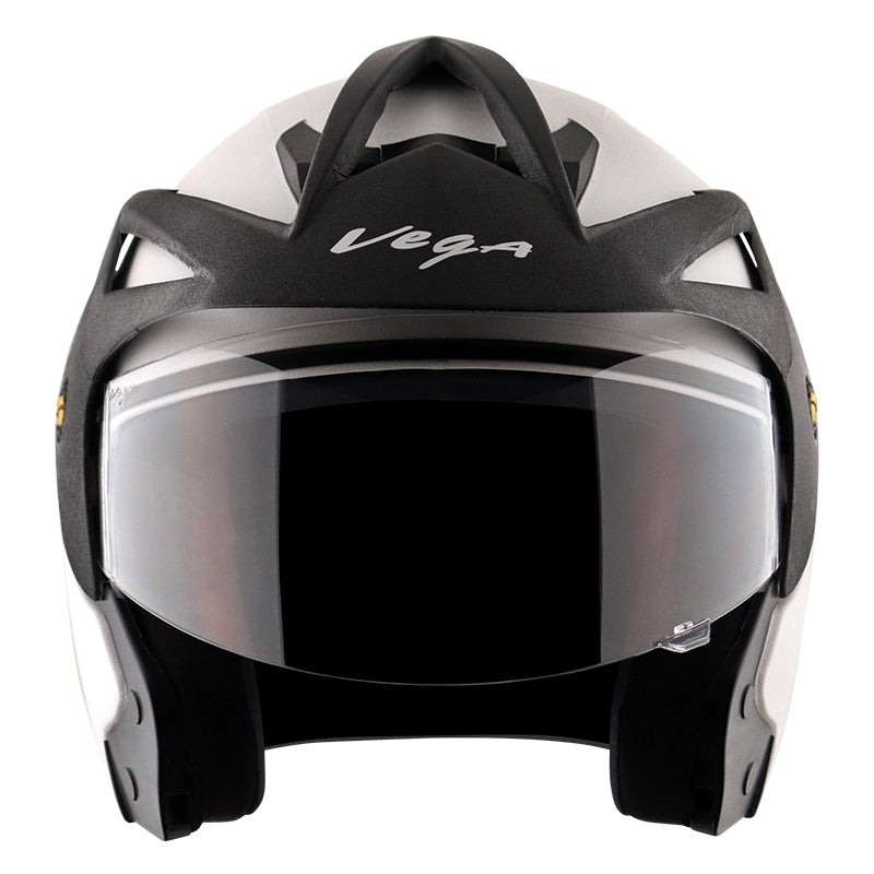 Vega Crux Open Face White Helmet - bikerstore.in