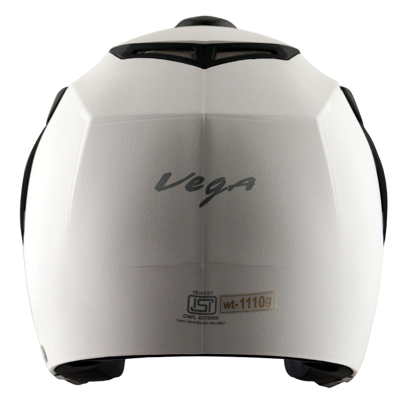 Vega Crux Open Face White Helmet - bikerstore.in