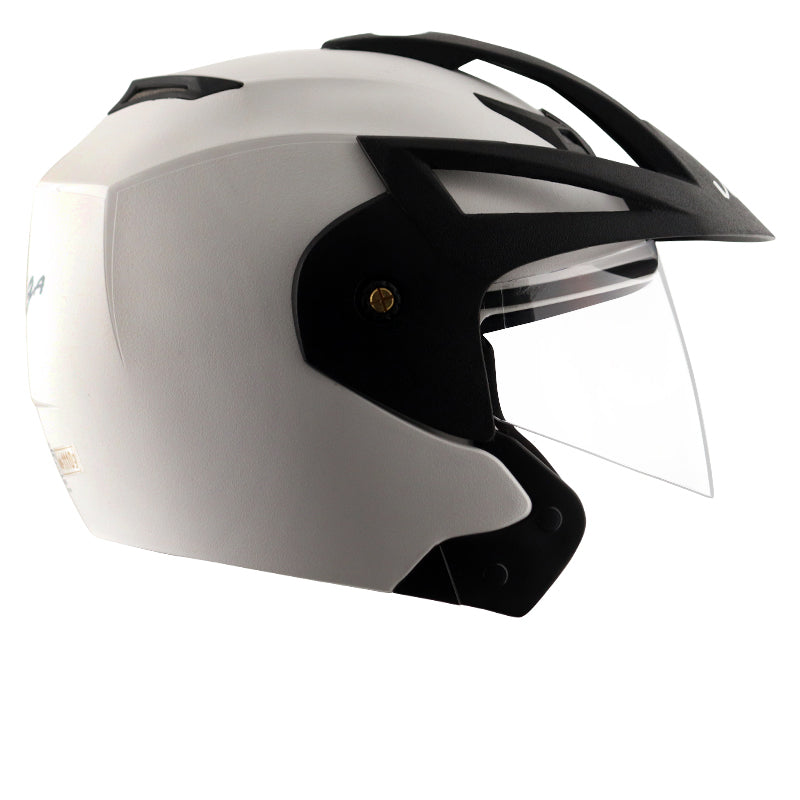 Vega Crux Open Face White Helmet - bikerstore.in