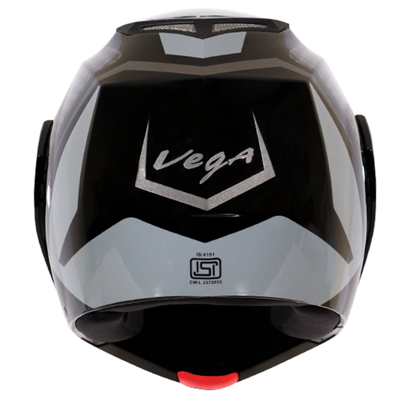 Vega Crux Dx Checks Black Silver Helmet - bikerstore.in