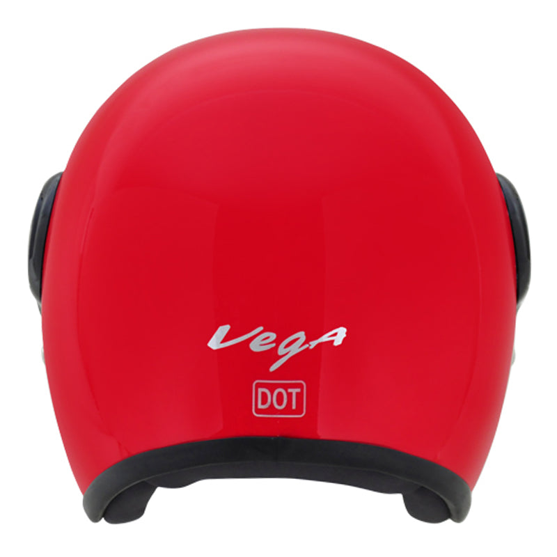 Vega JET W/Visor Red Helmet - bikerstore.in