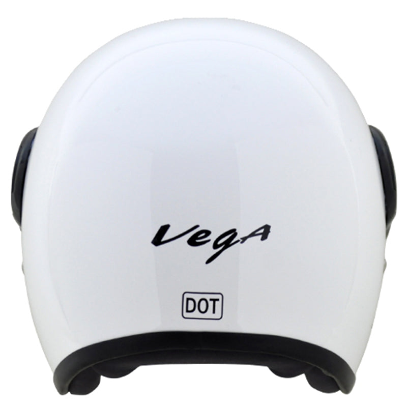 Vega JET W/Visor White Helmet - bikerstore.in