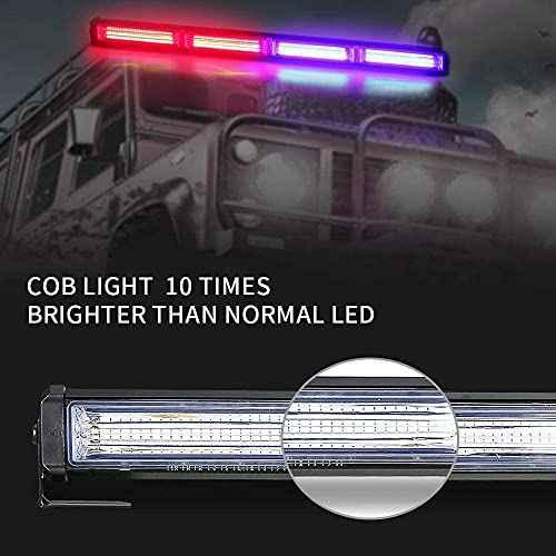 LED Red Blue Strobe Light Flasher Bar 24 inch Cob 42W LED Lights, Safety Flashing Red Blue Light Bars with Cigar Lighter for Bikes, Cars, Heavy Vehicles - bikerstore.in