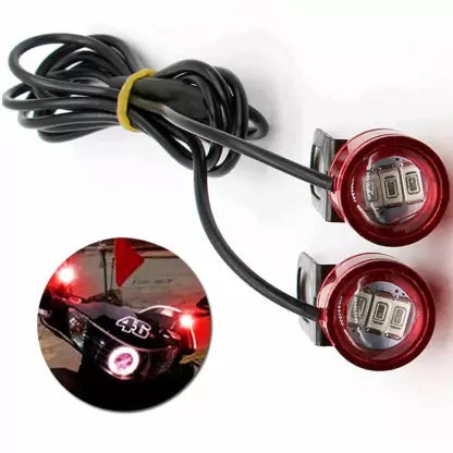 Red LED Eagle Eye Lamp DRL Strobe Light with Flashing Handle Light Red –