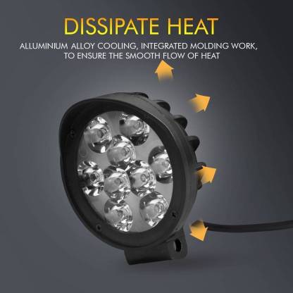 HJG 9 LED Cap Fog Light For Universal For Bike Universal For Car (Set of 2 with Switch) - bikerstore.in