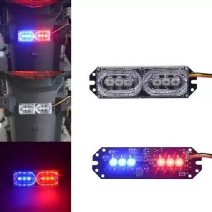 Red Blue LED License Plate Light, Reversing Light, Tail Light, Back Up Lamp Motorbike, Car, Van, Truck LED (6 V, 12 W) (Universal For Bike, Pack of 2) - bikerstore.in