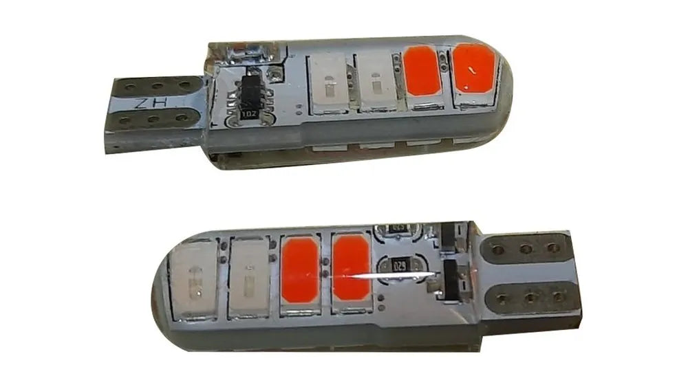 Polce Red/Blue Flashing Parking Bulbs for Car & Bike (Set of 2) - bikerstore.in