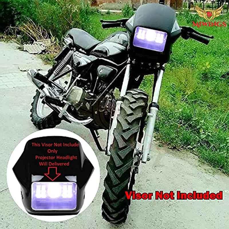 Splendor LED Projector Headlight Assembly Hi/Low Beam With 3 Mode Red and Blue Flashing For Hero Splendor Plus, Splendor Pro, Splendor - bikerstore.in