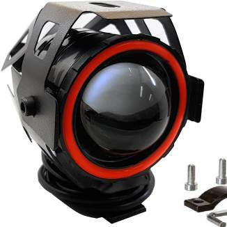 HJG Projector Angel Eyes LED Fog Light For Bike Universal For All Bike (1pc) - bikerstore.in