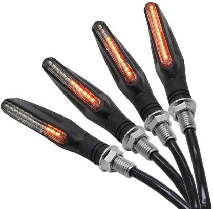 Running LED KTM Style Indicators for Universal All Bike Models (Amber, Pack of 4) - bikerstore.in