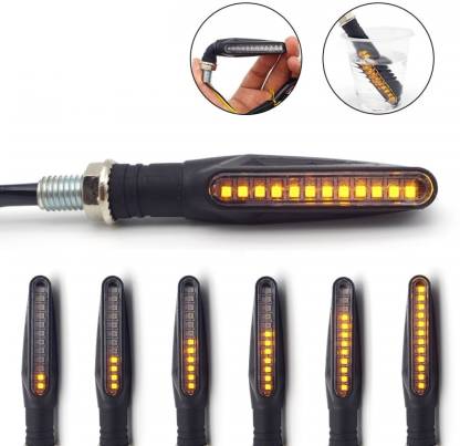 Running LED KTM Style Indicators for Universal All Bike Models (Amber, Pack of 4) - bikerstore.in