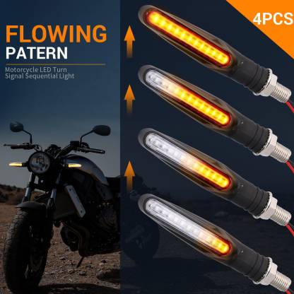 Running LED KTM Style Indicators for Universal All Bike Models (Amber, Pack of 4) - bikerstore.in