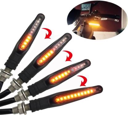 Running LED KTM Style Indicators for Universal All Bike Models (Amber, Pack of 4) - bikerstore.in