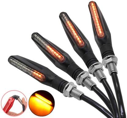 Running LED KTM Style Indicators for Universal All Bike Models (Amber, Pack of 4) - bikerstore.in