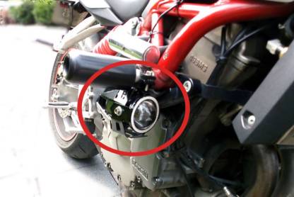 HJG Projector Angel Eyes LED Fog Light For Bike Universal For All Bike (Blue Angel Eyes, 1pc) - bikerstore.in
