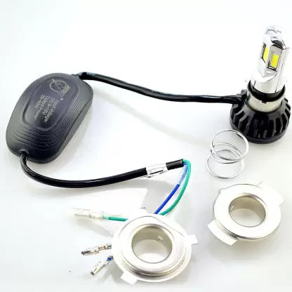 RTD ORIGINAL LED H4 DC Power Headlight Bulb Headlight for Bikes, White LED Headlight with Cooling Fan Head lamp Conversion Kit | Type H4 - bikerstore.in