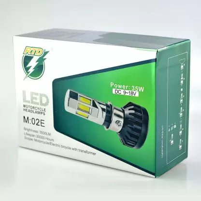 RTD ORIGINAL LED H4 DC Power Headlight Bulb Headlight for Bikes, White LED Headlight with Cooling Fan Head lamp Conversion Kit | Type H4 - bikerstore.in