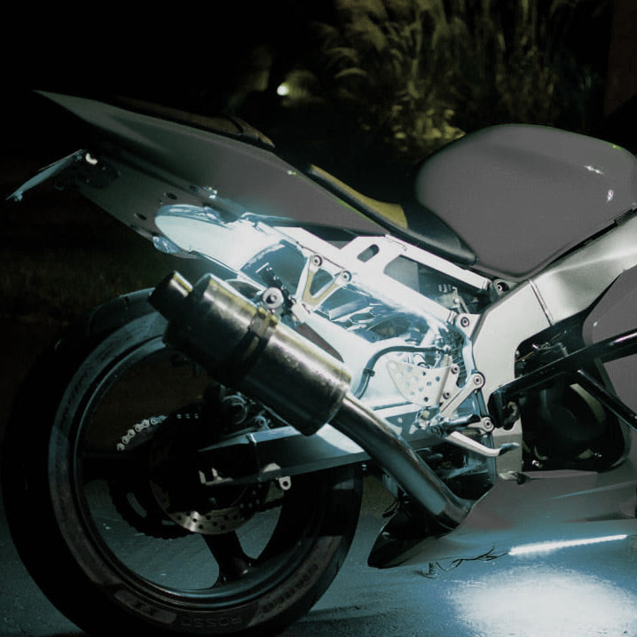 hjg Sunny Day WHITE IMPORTED Underglow PATCH LIGHTS (Front/Rear , Bike Body Lights) - PACK OF 4 - IP65 WATERPROOF DUSTPROOF SHOCKPROOF - Universal Decorative Light for all Motorbike, Car LED - bikerstore.in