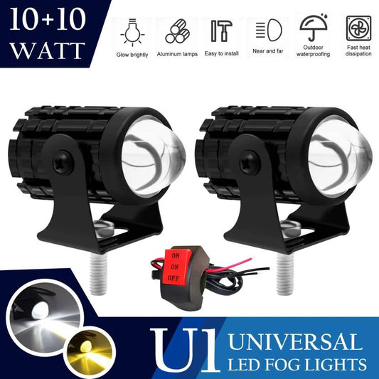 U1 Mini Drive Universal Fog Lamps Mini Driving Lights Fog Lamp Car, Motorbike, Truck, Van LED (12 V, 20 W)  (Universal For Bike, Universal For Car, Pack of 2)