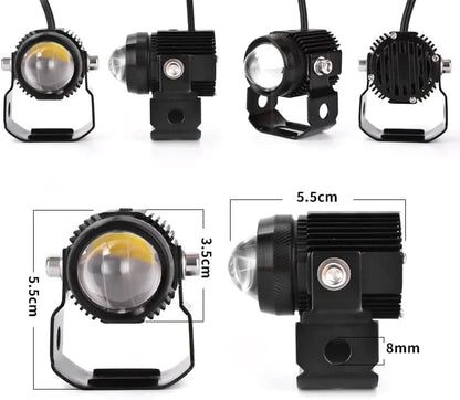 Original Mini Drive Fog Light White/Yellow with Adaptor Spotlight Foglight with Universal Fit for All Cars and Bikes - Yellow/ White