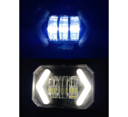 HJG Arrow DRL Square Original Foglight 120W 4 Lens Dual Color White/Yellow LED Foglights (Set of 2)