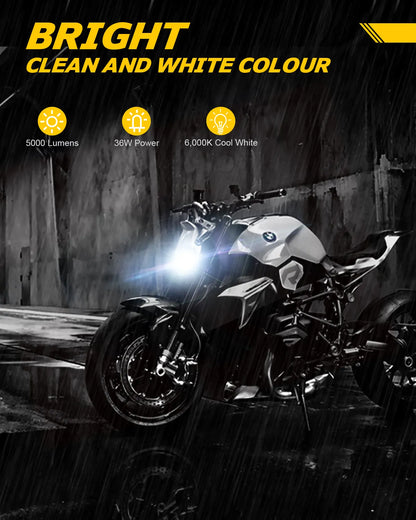 NightEye Novsight High/Low Beam 36W Led 6000K White Headlight H4 Motorcycle Universal LED Headlight For Bike - Type H4