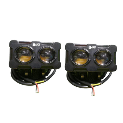 HJG New Model 2 LED Dual Shot 80W Fog Light For Bike/Car/Thar/Jeep ( Cool White, 40W each * 2 = 80W Total ) - Pack of 2