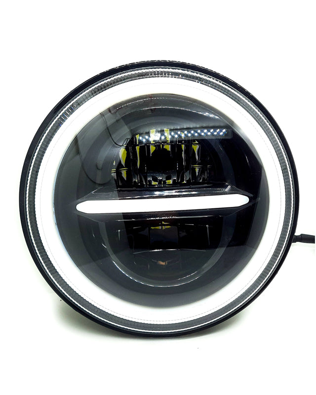 HJG 7 Inch Round Headlight Compatible with Royal Enfield, Jeep