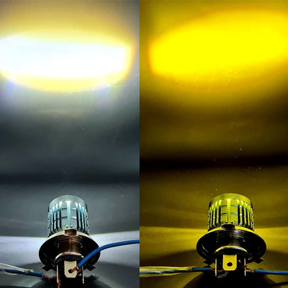 CYT White Yellow Lens Bike LED Headlight Bulb with H4 Fitting For all Bikes & Cars. 40 WATT Yellow & White - bikerstore.in