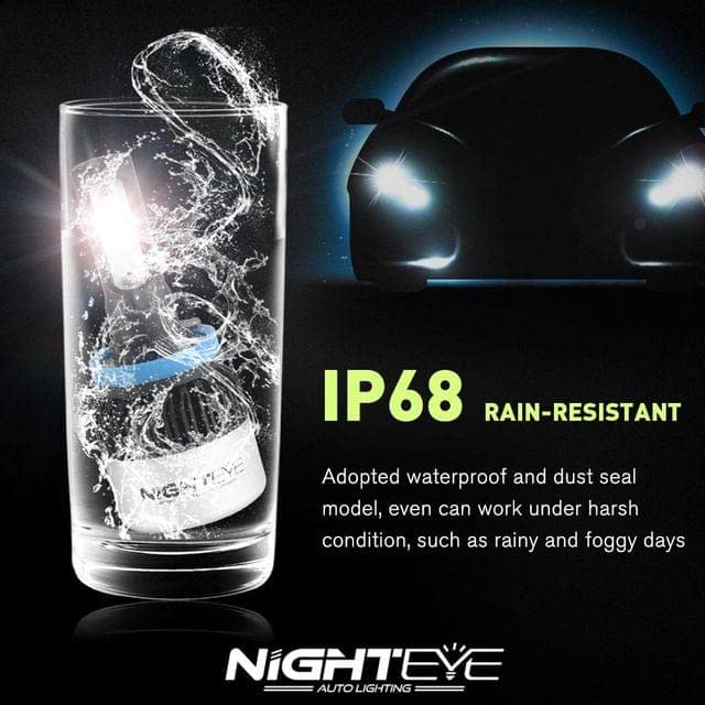 ORIGINAL NIGHTEYE H8/H9/H11/H16 LED Headlight Bulb for Car and Bike White, 90W, 2 Bulbs - 9000 Lumens ULTRA BRIGHT, Type H8/H9/H11/H16 - bikerstore.in