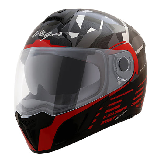 Vega Ryker D/V Camo Black Red Helmet - bikerstore.in