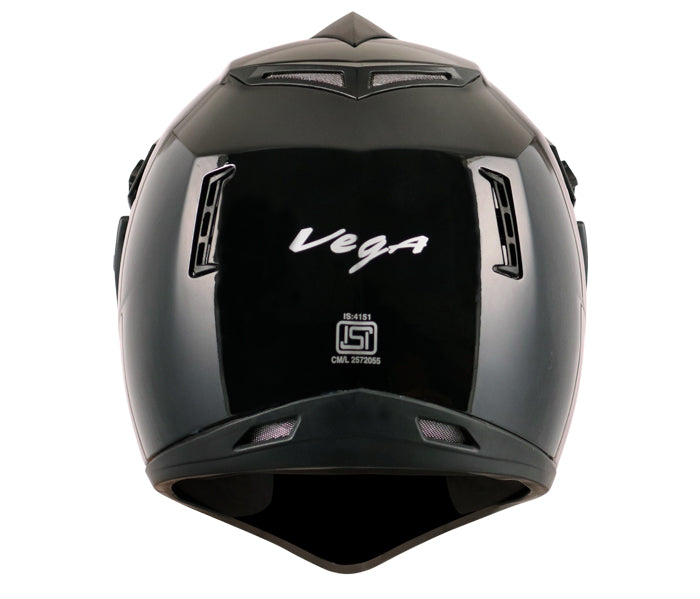 Vega Off Road D/V Black Helmet - bikerstore.in