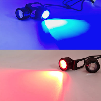 LED Eagle Eye Lamp DRL Strobe Light with Flashing Handle Light Red Blue Universal for Motorcycle